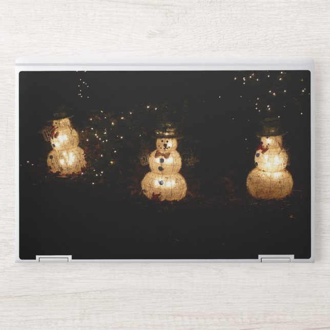 Snowman Holiday Light Display HP Laptop Skin (Front)