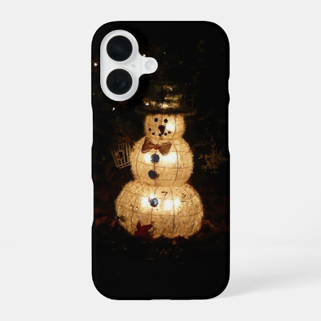 Snowman Holiday Light Display iPhone Case (Back)