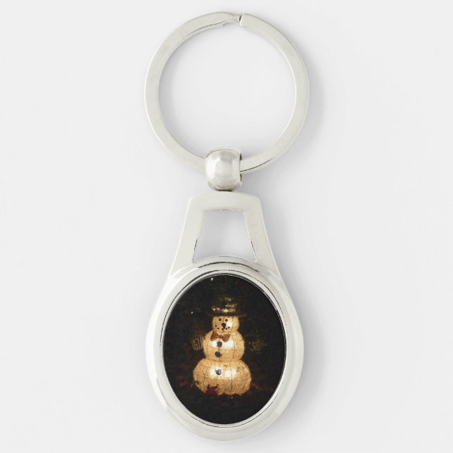 Snowman Holiday Light Display Keychain (Front)