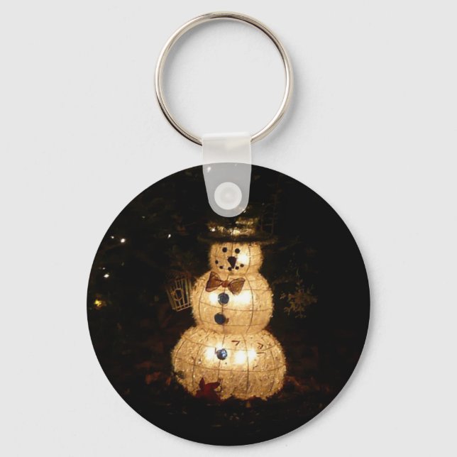 Snowman Holiday Light Display Keychain (Front)