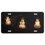 Snowman Holiday Light Display License Plate