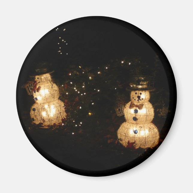 Snowman Holiday Light Display Magnet (Front)