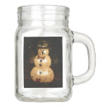 Snowman Holiday Light Display Mason Jar
