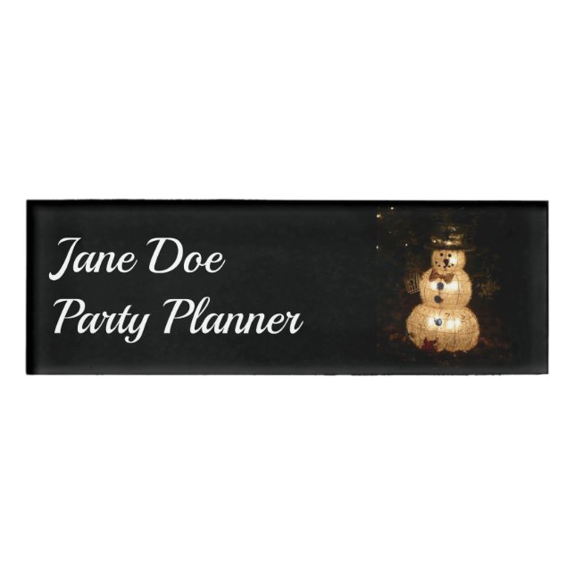 Snowman Holiday Light Display Name Tag (Front)