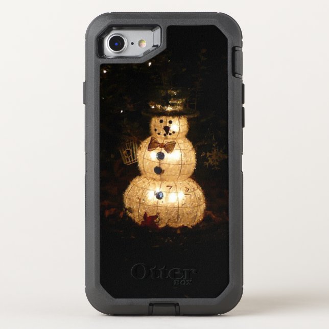 Snowman Holiday Light Display Otterbox iPhone Case (Back)
