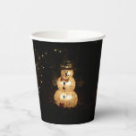 Snowman Holiday Light Display Paper Cups