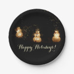 Snowman Holiday Light Display Paper Plates