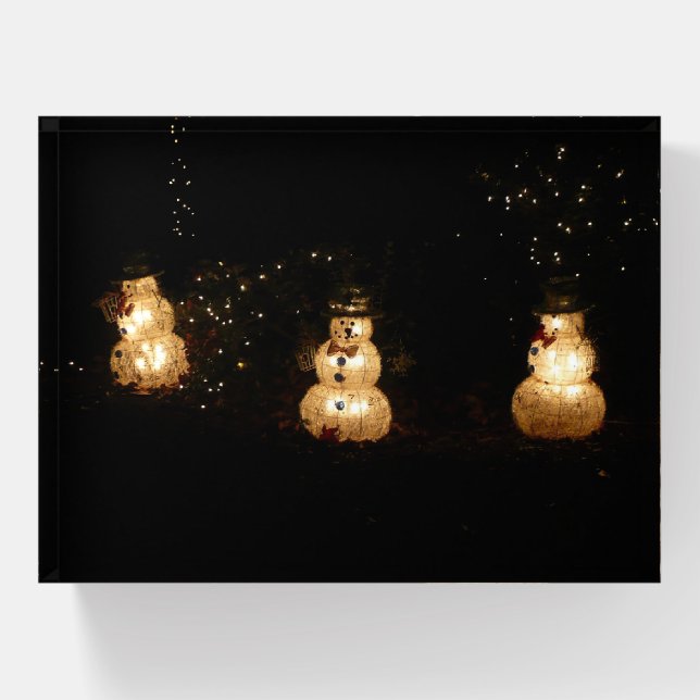 Snowman Holiday Light Display Paperweight (Front)