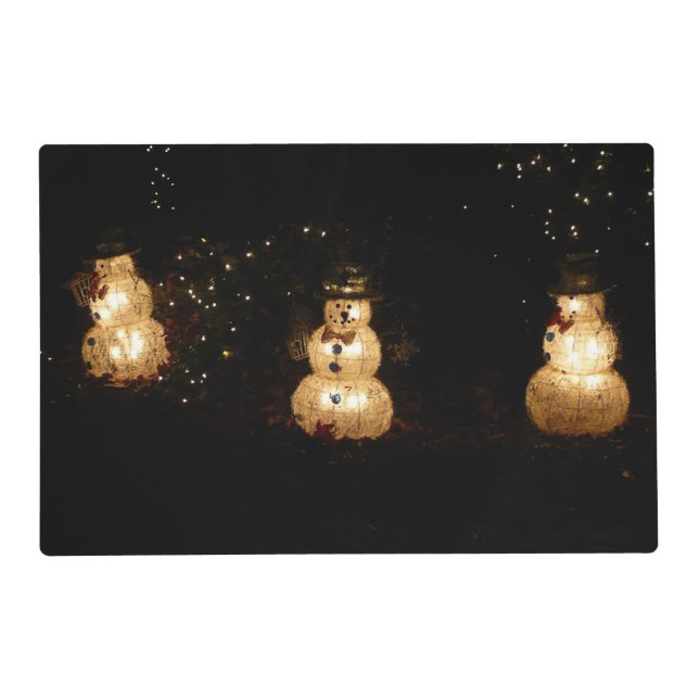 Snowman Holiday Light Display Placemat (Front)