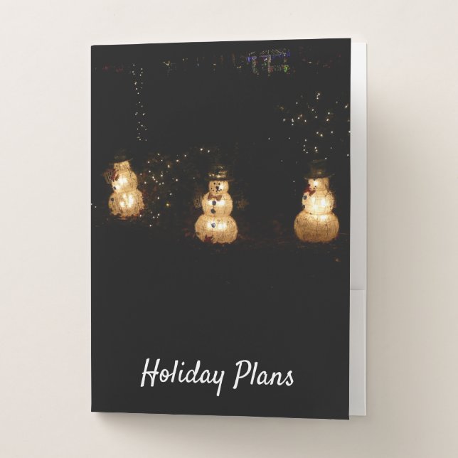 Snowman Holiday Light Display Pocket Folder (Front)