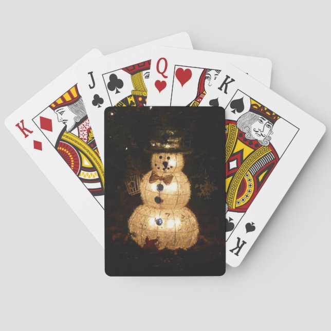Snowman Holiday Light Display Poker Cards (Back)