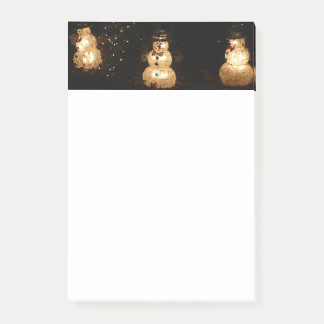 Snowman Holiday Light Display Post-it Notes (Front)