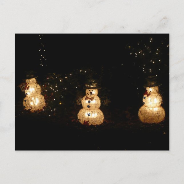 Snowman Holiday Light Display Postcard (Front)