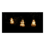 Snowman Holiday Light Display Poster