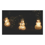 Snowman Holiday Light Display Rectangular Sticker