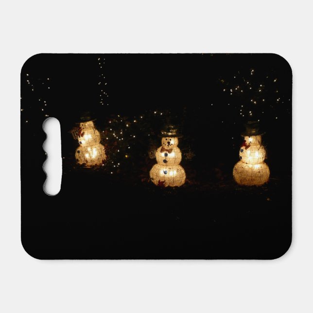 Snowman Holiday Light Display Seat Cushion (Front Horizontal)
