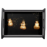 Snowman Holiday Light Display Serving Tray