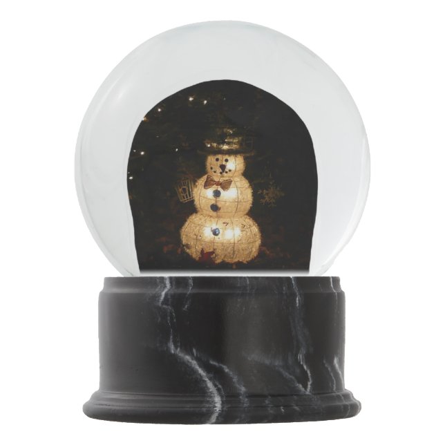 Snowman Holiday Light Display Snow Globe (Front)