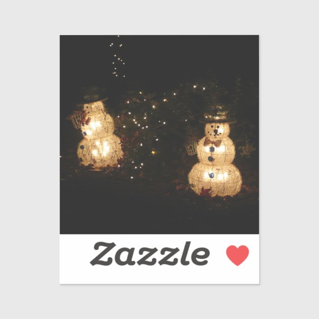 Snowman Holiday Light Display Sticker (Sheet)