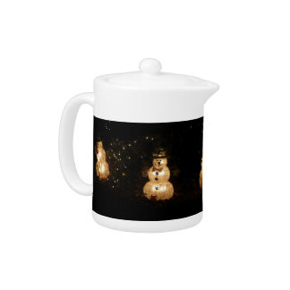 Snowman Holiday Light Display Teapot