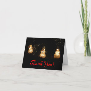 Snowman Holiday Light Display Thank You Card