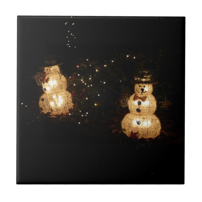 Snowman Holiday Light Display Tile (Front)