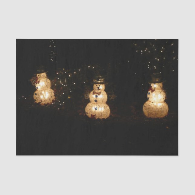 Snowman Holiday Light Display Tissue Paper (Front)