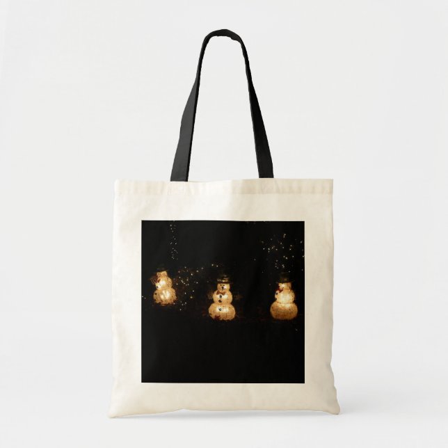Snowman Holiday Light Display Tote Bag (Front)