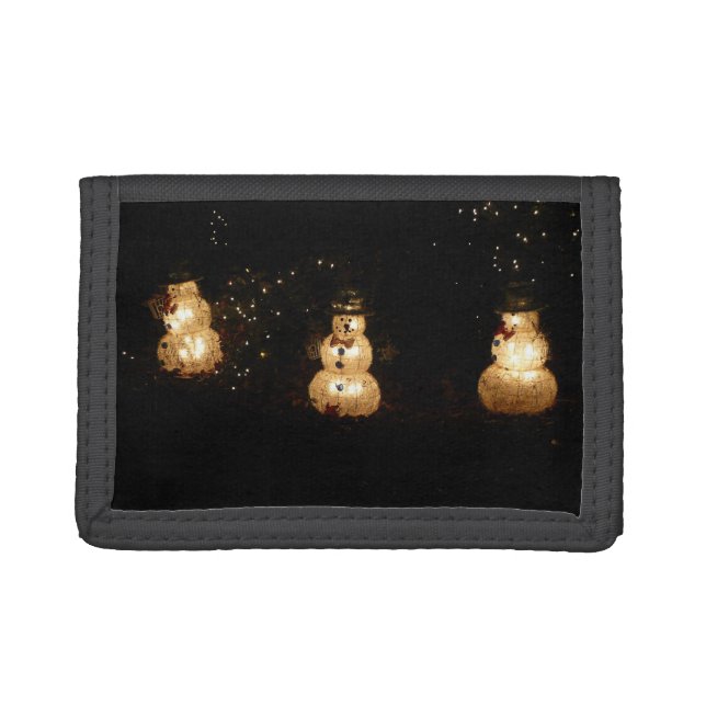 Snowman Holiday Light Display Trifold Wallet (Front)