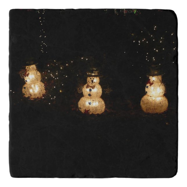 Snowman Holiday Light Display Trivet (Front)
