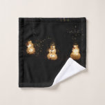 Snowman Holiday Light Display Wash Cloth