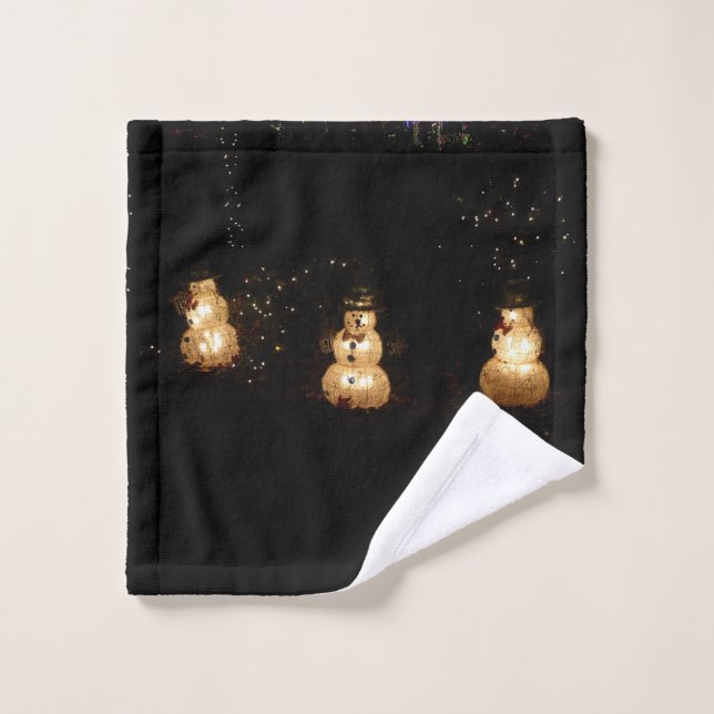 Snowman Holiday Light Display Wash Cloth (Wash Cloth)