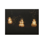 Snowman Holiday Light Display Wood Poster
