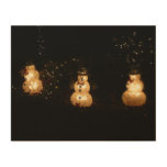 Snowman Holiday Light Display Wood Wall Art