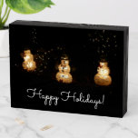 Snowman Holiday Light Display Wooden Box Sign