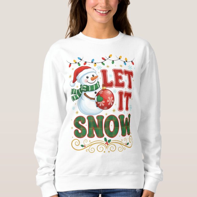 Snowman & Holiday Lights Sweatshirt (Front)