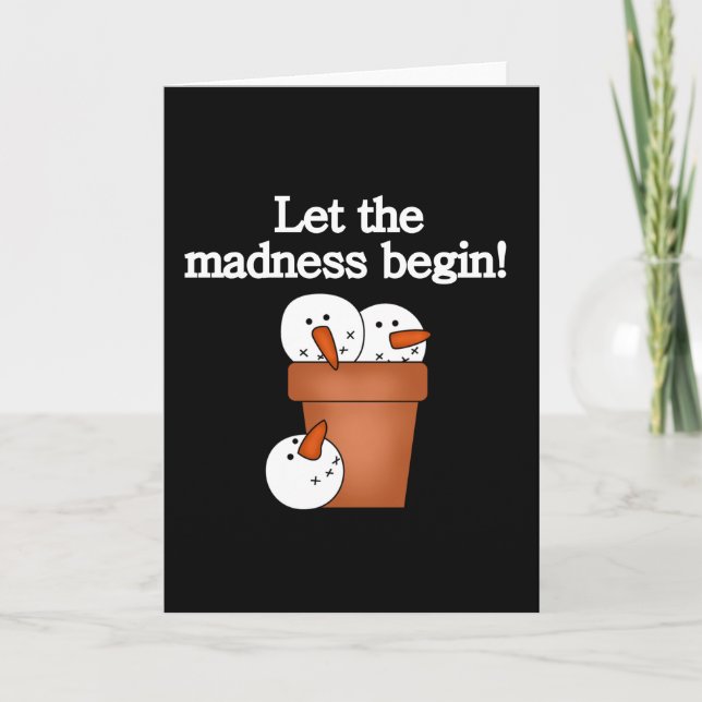 Snowman Holiday Madness T-shirts and Gifts Card (Front)