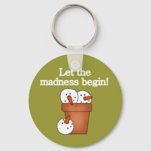 Snowman Holiday Madness T-shirts and Gifts Keychain
