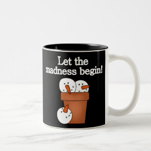 Snowman Holiday Madness Two-Tone Coffee Mug