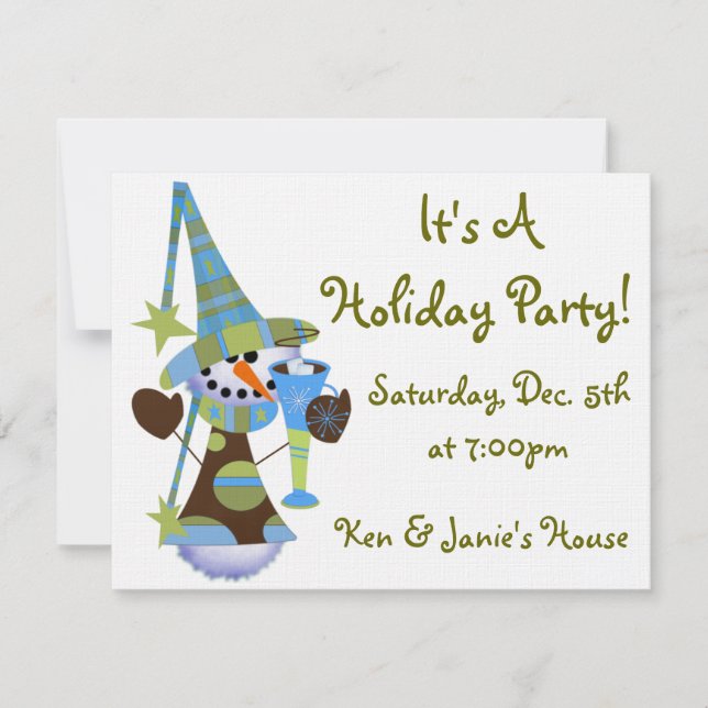 Snowman Holiday Party Invitation (Front)
