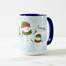 Snowman Holiday Personalized Mug