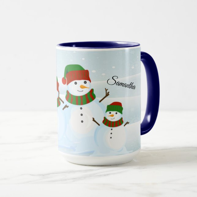 Snowman Holiday Personalized Mug (Front Right)