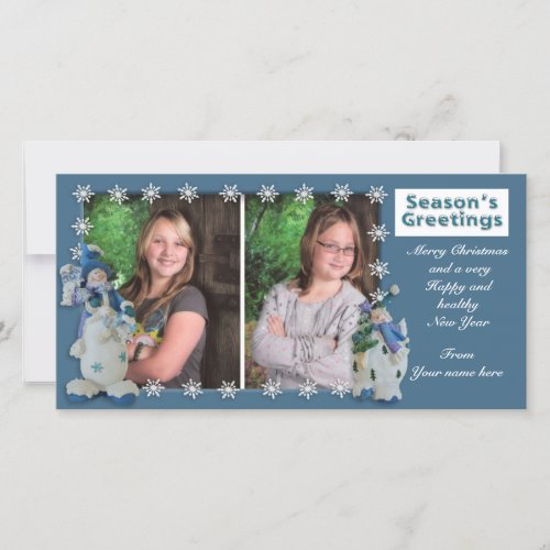 Snowman Holiday photo card