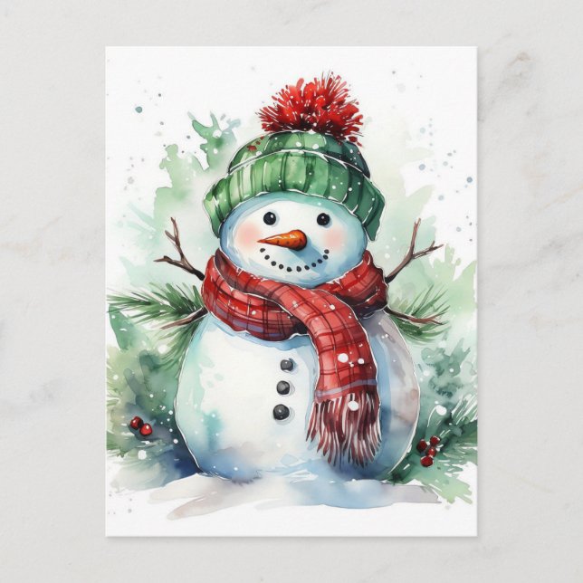 Snowman Holiday Postcard (Front)
