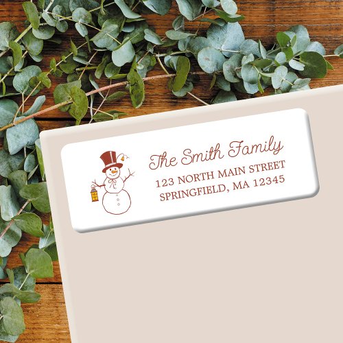 Snowman Holiday Return Address Label