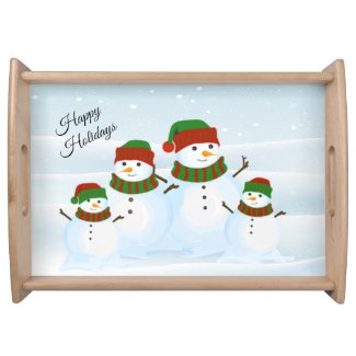 Snowman Holiday Serving Tray