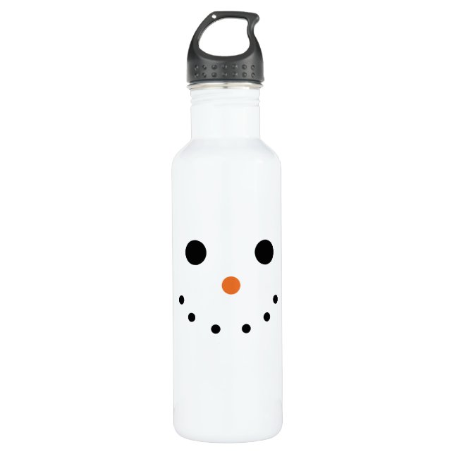 Snowman Holiday Stainless Steel Water Bottle (Front)
