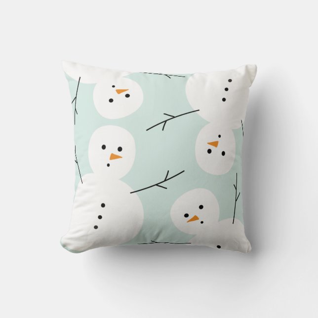 Snowman | Holiday Throw Pillow (Front)