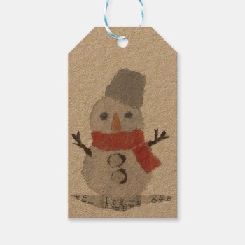 Snowman  Holidays  Christmas  Whimsical Gift Tags by BlessHue at Zazzle