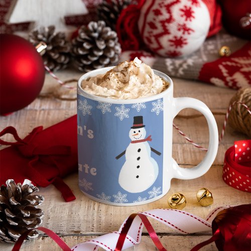 Snowman Hot Chocolate Personalized Coffee Mug